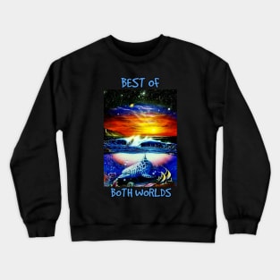 Dolphin seascape Hawaii three worlds space Crewneck Sweatshirt